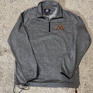 Minnesota Golden Gophers Pullover GIII Mens L Grey 1/4 Zip Sports Outdoors